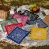 Colorful printed square towel, pure cotton sweat-absorbing, breathable, fashionable and versatile small square towel details Picture